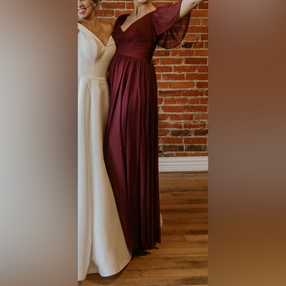 David Bridals Bridemaid Dress Long- Wine Color